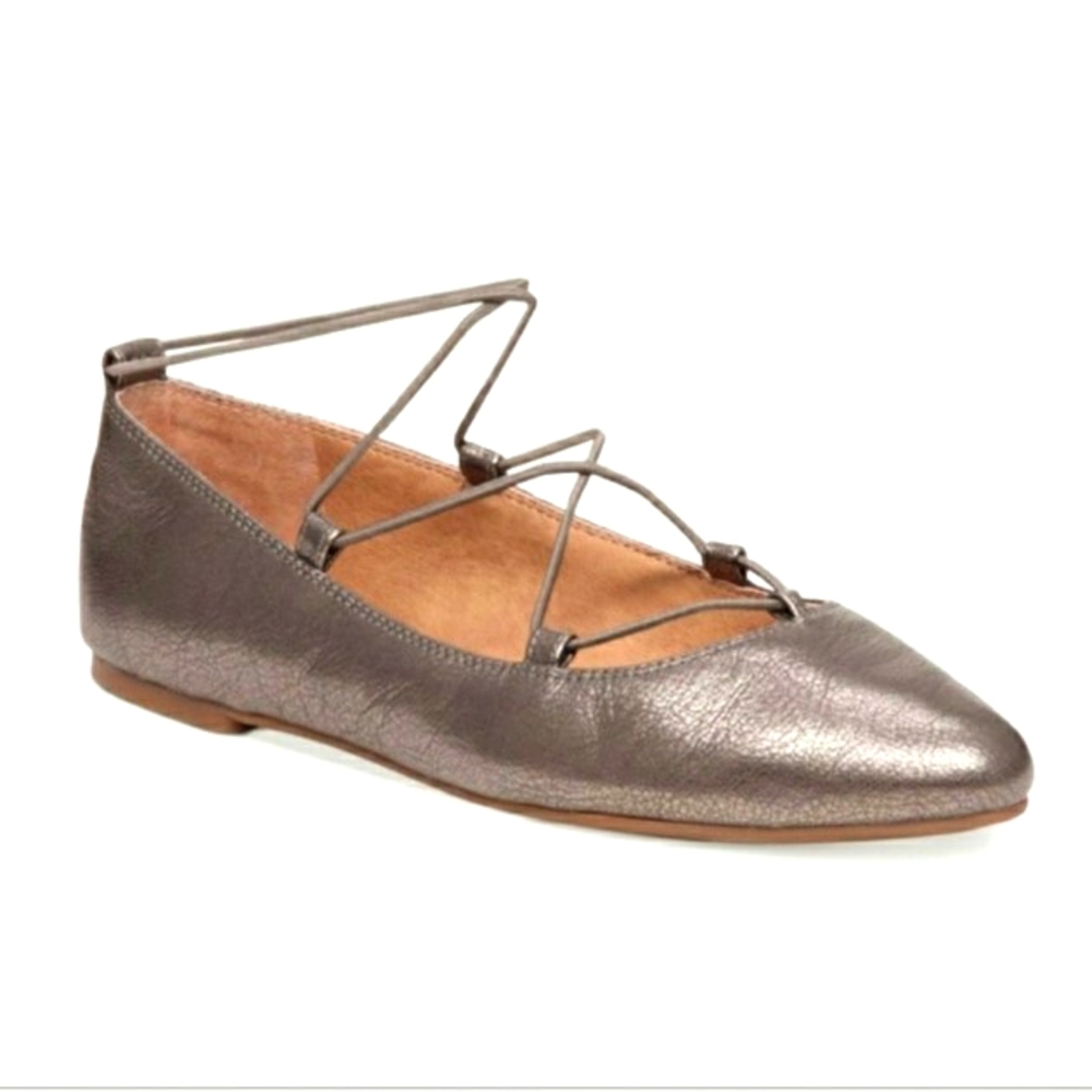Lucky Brand Aviee Almond Toe Metallic Ballet Flats